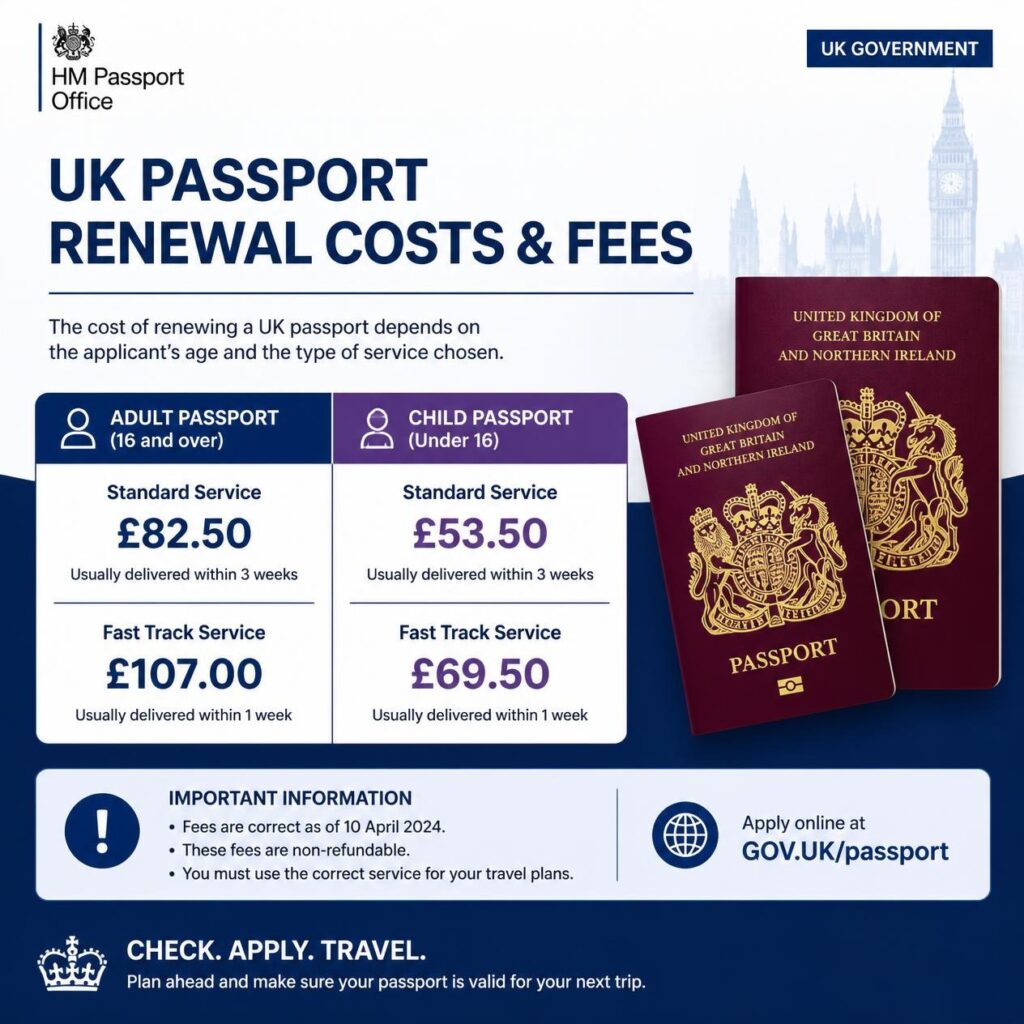 how much for uk passport renewal